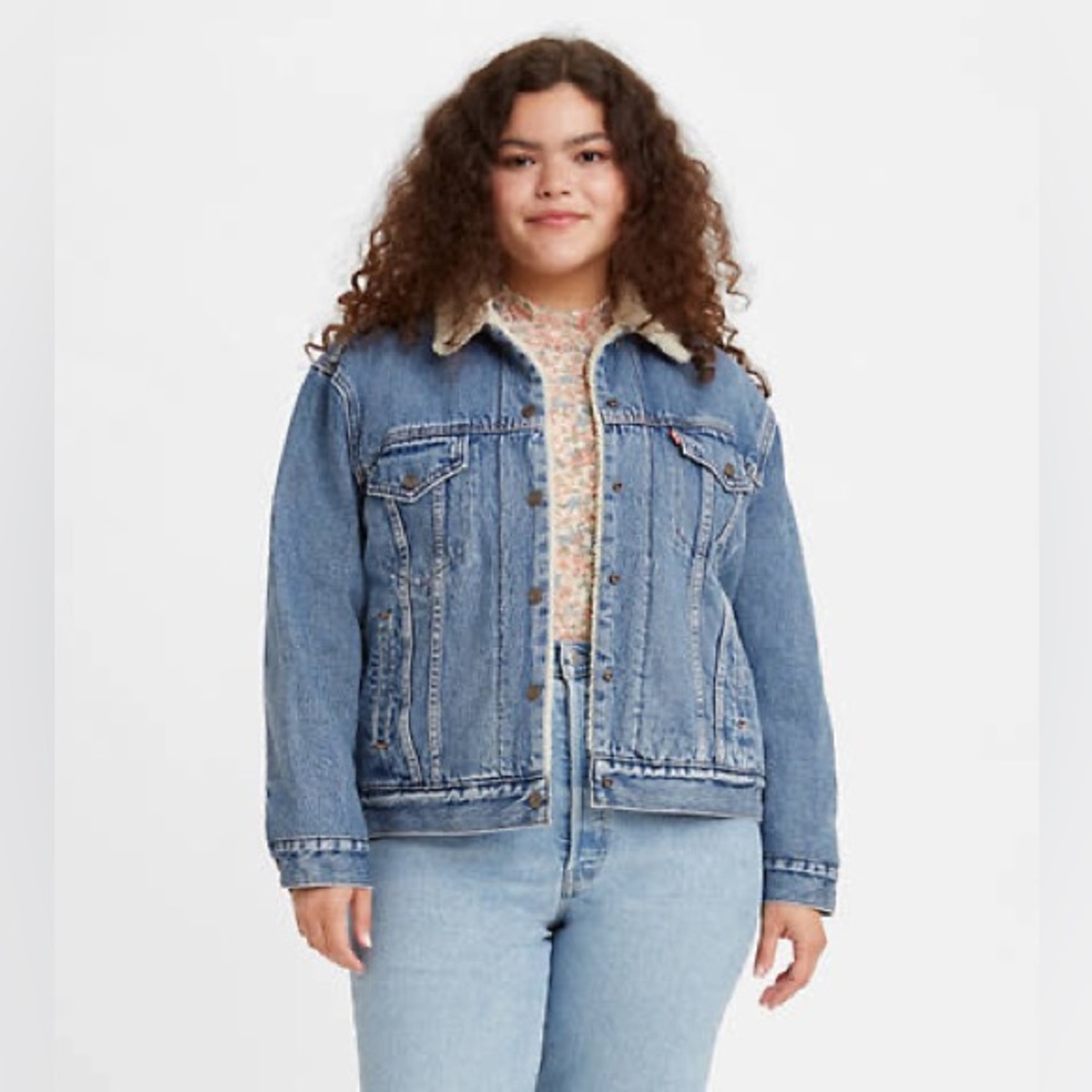 Levi's Blue Jean Jacket with Cream Collar